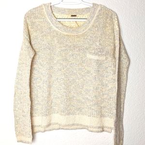 Free people cream and blue sweater. Sz S/P.